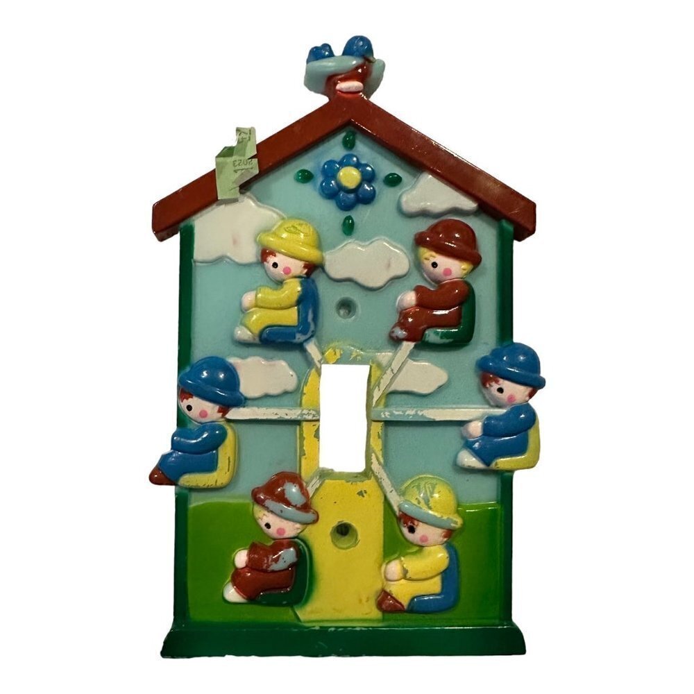 1978 Nursery Originals Light Switch Cover Plate Kids Vintage Hardware Hong Kong